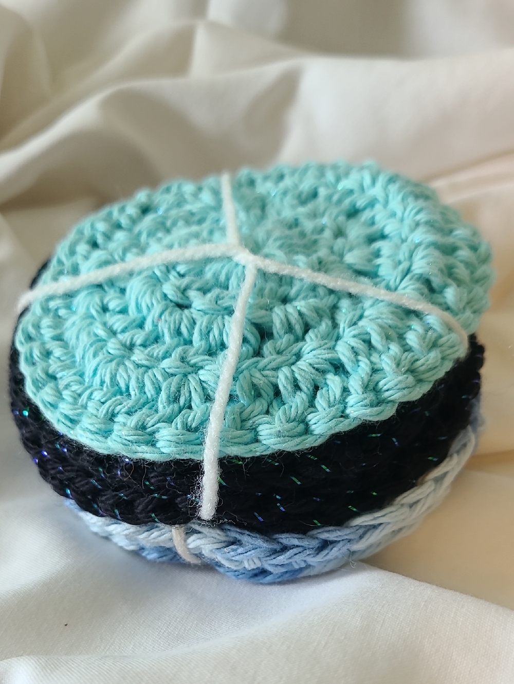 Handmade Crocheted Exfoliating Face Rounds By Grey Dove Creations NWOT